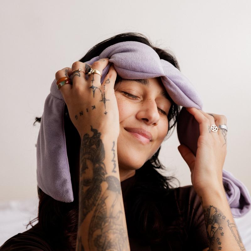 SoftSlumber™ Weighted Sleep Mask – The Calming, Strap-Free Eye Hug for Deeper Rest